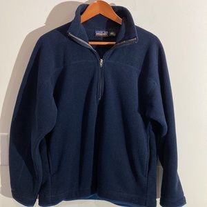 VTG Patagonia synchilla USA made quarter zip blue fleece sweater mens S Small